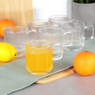 Grupa Orion Sp. z o.o. Szklanki Zestaw 6 szt. 350 ml VILDE z Uchwytem Ryflowane do Zmywarki