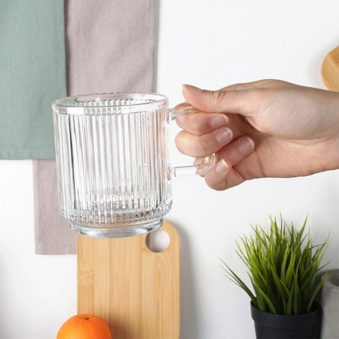 Grupa Orion Sp. z o.o. Szklanki Zestaw 6 szt. 350 ml VILDE z Uchwytem Ryflowane do Zmywarki