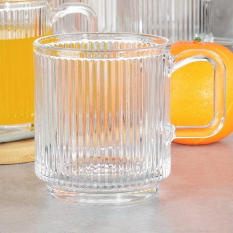 Grupa Orion Sp. z o.o. Szklanki Zestaw 6 szt. 350 ml VILDE z Uchwytem Ryflowane do Zmywarki