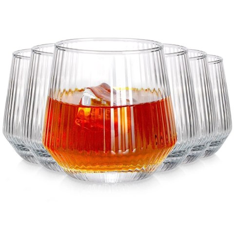 Grupa Orion Sp. z o.o. Szklanki Zestaw 6 szt. 350 ml VILDE Ryflowane Szkło do Whisky Zmywarka