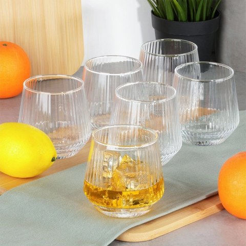 Grupa Orion Sp. z o.o. Szklanki Zestaw 6 szt. 350 ml VILDE Ryflowane Szkło do Whisky Zmywarka