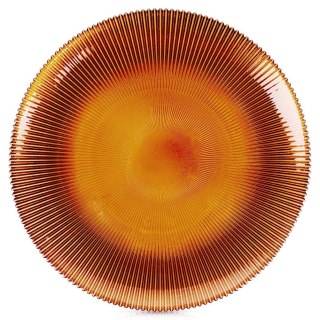 Grupa Orion Sp. z o.o. Talerz Obiadowy Płytki Szkło Bursztynowe 28 cm VILDE Wzór Promienie