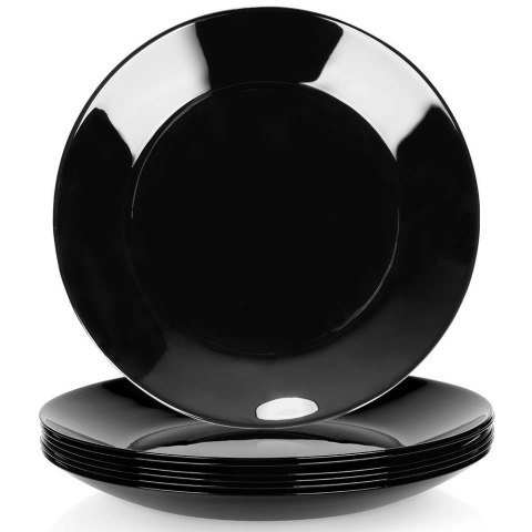 Grupa Orion Sp. z o.o. Talerze Deserowe Szklane Czarne 6 szt. VILDE 18 cm Kwadratowe