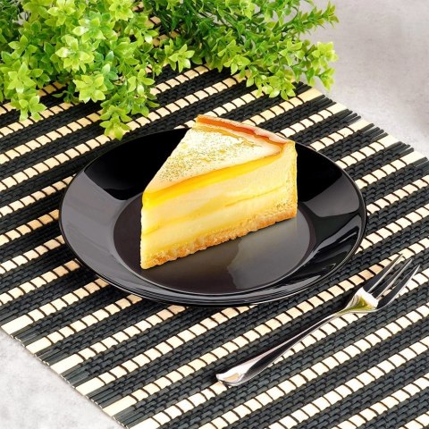 Grupa Orion Sp. z o.o. Talerze Deserowe Szklane Czarne 6 szt. VILDE 18 cm Kwadratowe