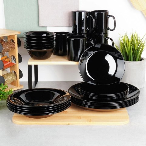 Grupa Orion Sp. z o.o. Talerze Deserowe Szklane Czarne 6 szt. VILDE 18 cm Kwadratowe