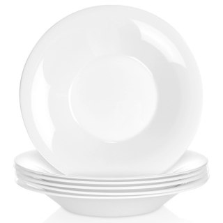 Grupa Orion Sp. z o.o. Talerze Obiadowe Głębokie Szkło Białe 400 ml 6 szt. VILDE 21,5 cm