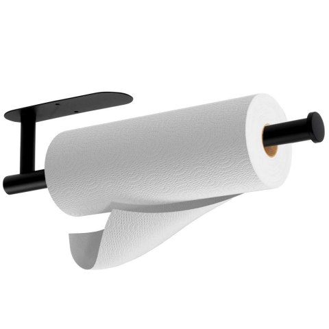 Grupa Orion Sp. z o.o. Wieszak na Ręcznik Papierowy VILDE Czarny Stal Nierdzewna 33,5 cm