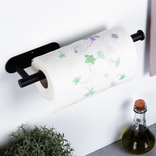 Grupa Orion Sp. z o.o. Wieszak na Ręcznik Papierowy VILDE Czarny Stal Nierdzewna 33,5 cm