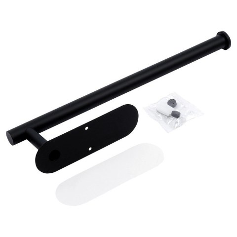 Grupa Orion Sp. z o.o. Wieszak na Ręcznik Papierowy VILDE Czarny Stal Nierdzewna 33,5 cm