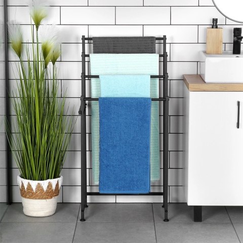 Grupa Orion Sp. z o.o. Wieszak na Ręczniki Stojący VILDE Metalowy LOFT 4 Poprzeczki 94,5 cm