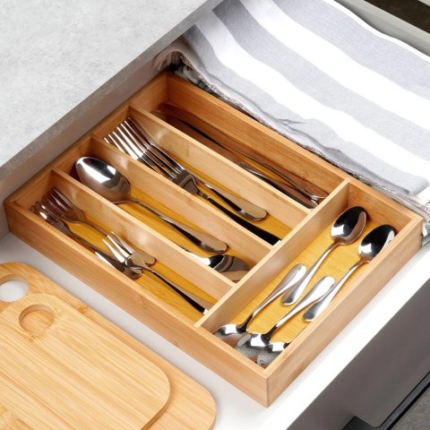 Grupa Orion Sp. z o.o. Wkład na Sztućce do Szuflady VILDE Bambusowy 5 Przegródek 25 x 35 cm