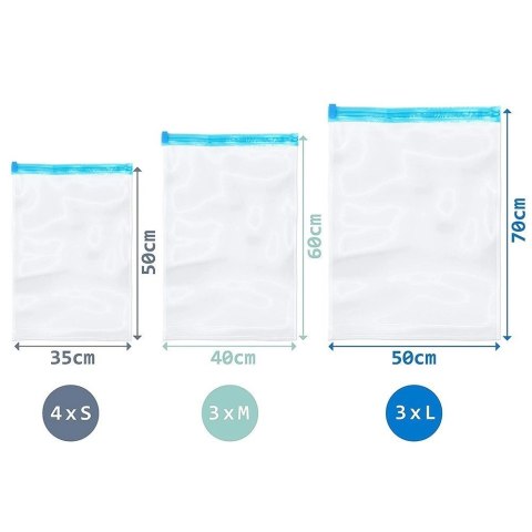 Grupa Orion Sp. z o.o. Worki Próżniowe na Ubrania 10 szt VILDE Podróżne Różne Rozmiary Kompresyjne