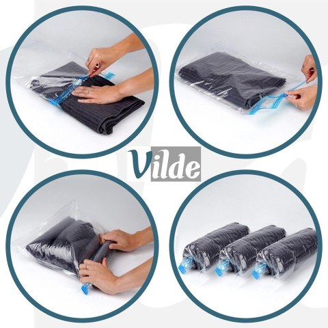 Grupa Orion Sp. z o.o. Worki Próżniowe na Ubrania 10 szt VILDE Podróżne Różne Rozmiary Kompresyjne