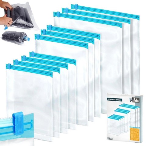 Grupa Orion Sp. z o.o. Worki Próżniowe na Ubrania 10 szt VILDE Podróżne Różne Rozmiary Kompresyjne