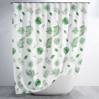 Grupa Orion Sp. z o.o. Zasłona Prysznicowa 180 x 180 cm VILDE Wodoodporna PEVA W Rośliny