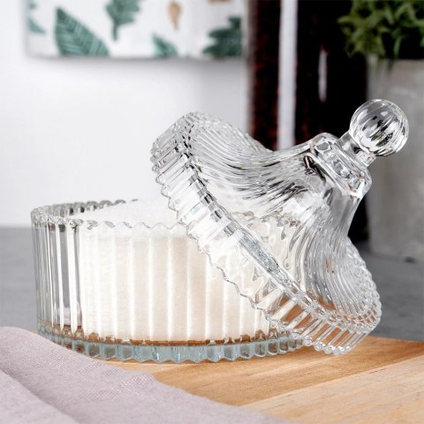 EDCO Eindhoven BV Cukierniczka Szklana ALPINA 250 ml Kryształowe Zdobienia z Pokrywką