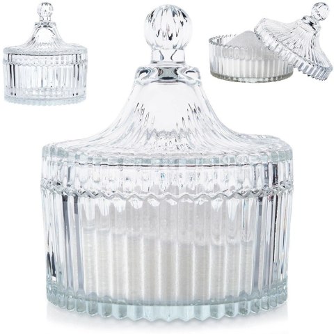 EDCO Eindhoven BV Cukierniczka Szklana ALPINA 250 ml Kryształowe Zdobienia z Pokrywką