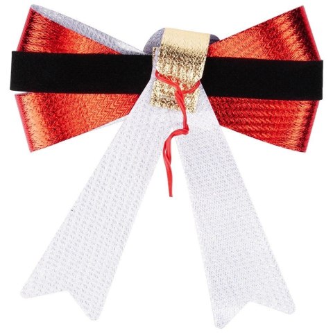 Grupa Orion Sp. z o.o. Kokarda Dekoracyjna Świąteczna HSD 3 szt. 10 x 10 cm Czerwona Połysk