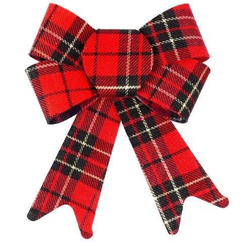 Grupa Orion Sp. z o.o. Kokarda Dekoracyjna Świąteczna HSD 2 szt. Kratka 13 x 17 cm do Ozdoby