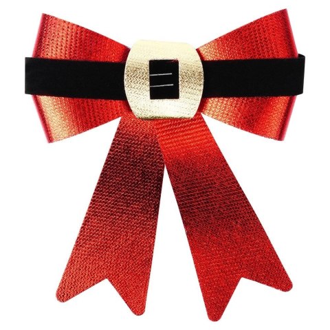 Grupa Orion Sp. z o.o. Kokarda Dekoracyjna Świąteczna HSD 2 szt. 15 x 17 cm Czerwona Połysk