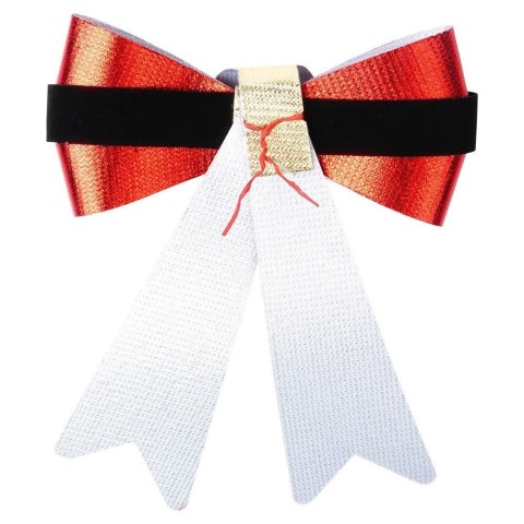 Grupa Orion Sp. z o.o. Kokarda Dekoracyjna Świąteczna HSD 2 szt. 15 x 17 cm Czerwona Połysk