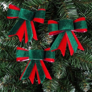 Grupa Orion Sp. z o.o. Kokarda Świąteczna HSD Welurowa 3 szt. 10,5 x 11 cm Mix Kolorów