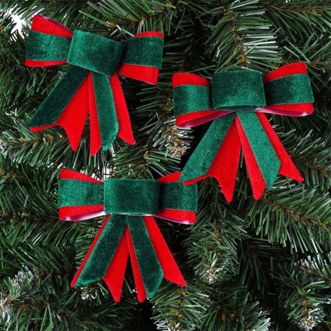 Grupa Orion Sp. z o.o. Kokarda Świąteczna HSD Welurowa 3 szt. 10,5 x 11 cm Mix Kolorów