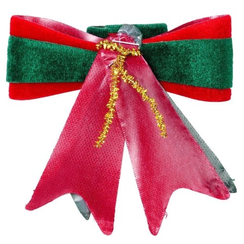 Grupa Orion Sp. z o.o. Kokarda Świąteczna HSD Welurowa 3 szt. 10,5 x 11 cm Mix Kolorów