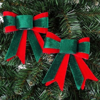 Grupa Orion Sp. z o.o. Kokarda Świąteczna HSD Welurowa 2 szt. 11,5 x 13 cm Mix Kolorów