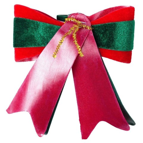 Grupa Orion Sp. z o.o. Kokarda Świąteczna HSD Welurowa 2 szt. 11,5 x 13 cm Mix Kolorów