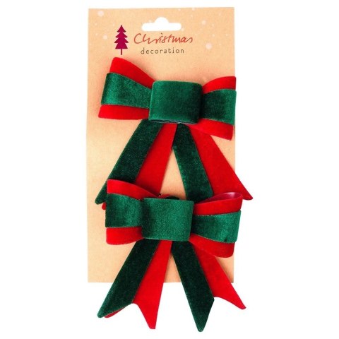 Grupa Orion Sp. z o.o. Kokarda Świąteczna HSD Welurowa 2 szt. 11,5 x 13 cm Mix Kolorów