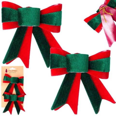 Grupa Orion Sp. z o.o. Kokarda Świąteczna HSD Welurowa 2 szt. 11,5 x 13 cm Mix Kolorów