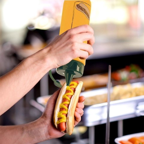 Grupa Orion Sp. z o.o. Butelka ORION do Sosów Musztardy 680 ml Żółta z Dozownikiem