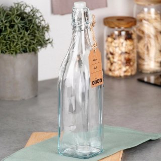 Grupa Orion Sp. z o.o. Butelka z Klipsem Szklana ORION 1 L Kwadratowa Szczelna Retro