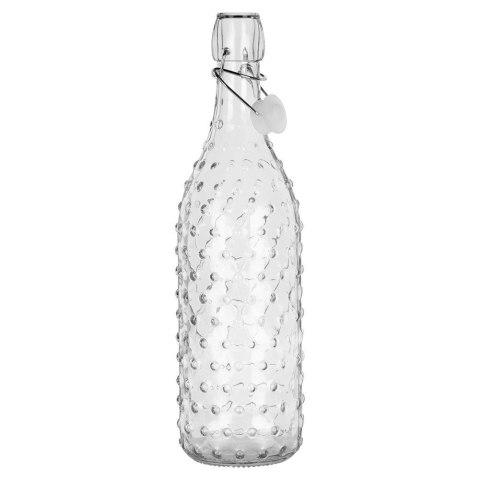 Grupa Orion Sp. z o.o. Butelka z Klipsem Szklana ORION 1 L Żłobiona Szczelna Retro