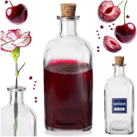 Grupa Orion Sp. z o.o. Butelka Szklana ORION z Korkiem 530 ml Karafka na Wodę Soki i Wino