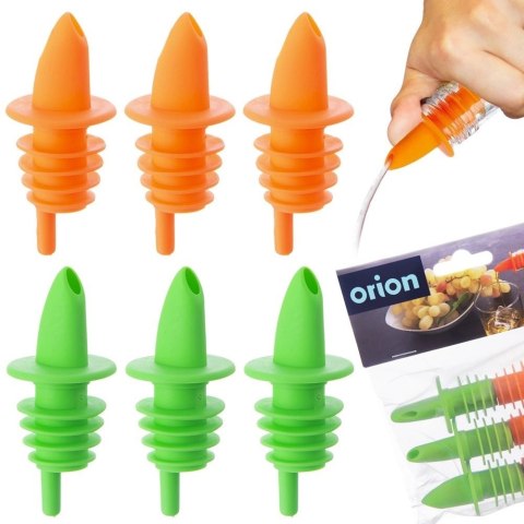 Grupa Orion Sp. z o.o. Nalewaki do Butelek ORION 6 szt. Elastyczne Zielone i Pomarańczowe