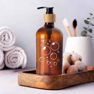 Grupa Orion Sp. z o.o. Dozownik do Mydła ORION 500 ml Szklany Brązowy z Bambusową Wstawką