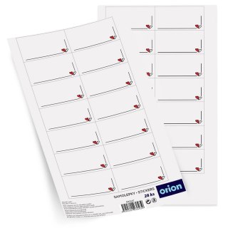 Grupa Orion Sp. z o.o. Etykiety Samoprzylepne na Słoiki ORION 28 szt. Prostokąt z Sercem