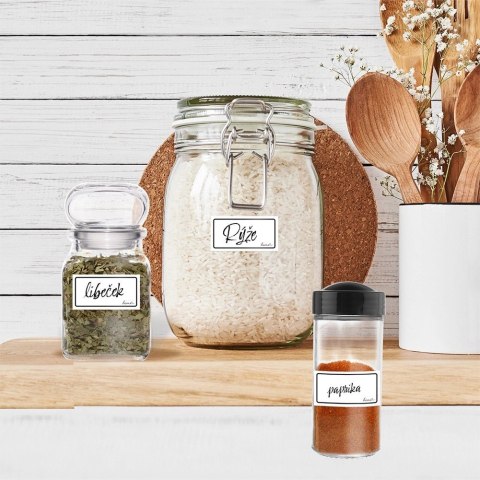 Grupa Orion Sp. z o.o. Etykiety Samoprzylepne na Słoiki ORION WHITELINE 28 szt. Białe Prostokątne