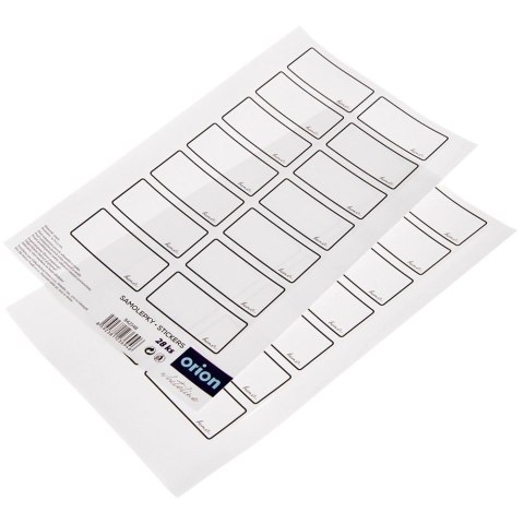 Grupa Orion Sp. z o.o. Etykiety Samoprzylepne na Słoiki ORION WHITELINE 28 szt. Białe Prostokątne