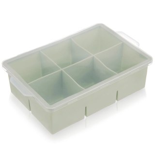 Grupa Orion Sp. z o.o. Forma do Kostek Lodu ORION XXL z Pokrywką Silikonowa Zielona 6 szt.