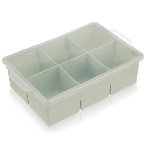 Grupa Orion Sp. z o.o. Forma do Kostek Lodu ORION XXL z Pokrywką Silikonowa Zielona 6 szt.