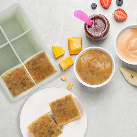 Grupa Orion Sp. z o.o. Forma do Kostek Lodu ORION XXL z Pokrywką Silikonowa Zielona 6 szt.