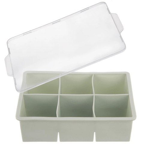 Grupa Orion Sp. z o.o. Forma do Kostek Lodu ORION XXL z Pokrywką Silikonowa Zielona 6 szt.