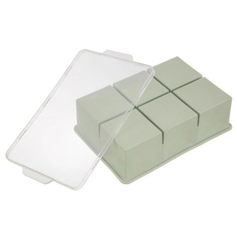 Grupa Orion Sp. z o.o. Forma do Kostek Lodu ORION XXL z Pokrywką Silikonowa Zielona 6 szt.