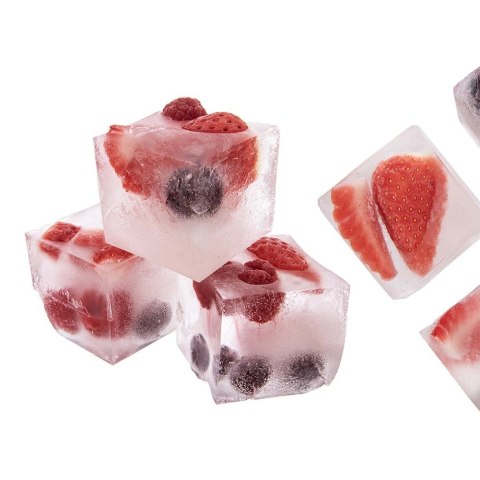 Grupa Orion Sp. z o.o. Forma do Kostek Lodu ORION XXL z Pokrywką Silikonowa Zielona 6 szt.