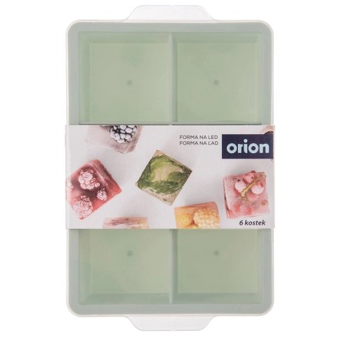 Grupa Orion Sp. z o.o. Forma do Kostek Lodu ORION XXL z Pokrywką Silikonowa Zielona 6 szt.