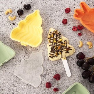 Grupa Orion Sp. z o.o. Forma do Lodów ORION Silikonowa z Pokrywką Żółta Patyczek do Zmywarki