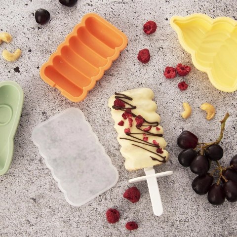 Grupa Orion Sp. z o.o. Forma do Lodów ORION z Pokrywką Pomarańczowa Patyczek do Zmywarki